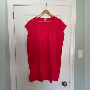 Gap pink V-neck T-shirt dress XL